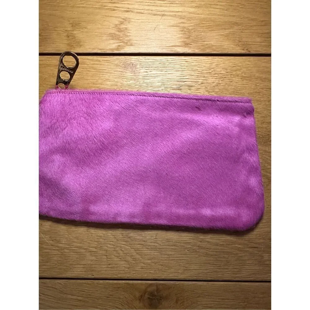 Paule Ka purple pink animal hair clutch